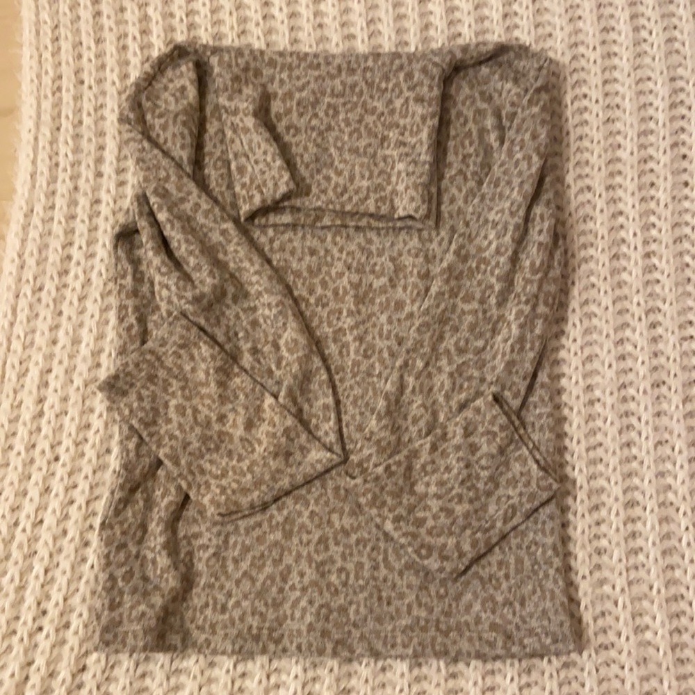 Zara soft animal print turtleneck